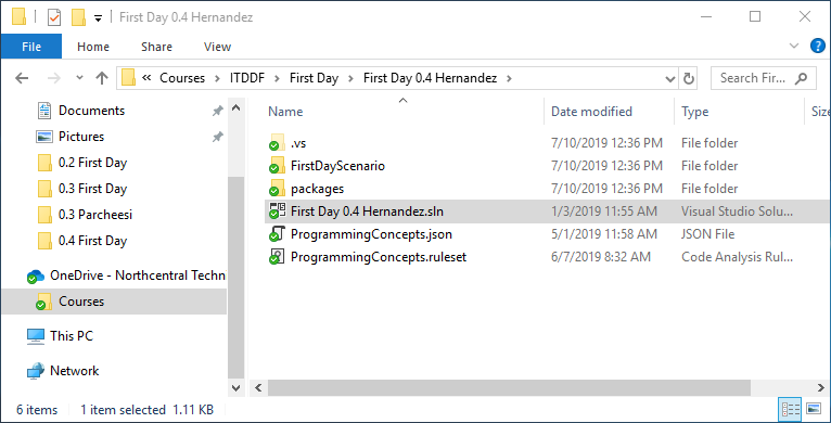 0.4 First Day 1 Snip RenameSln